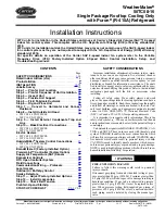 Preview for 1 page of United Technologies Carrier WeatherMaker 50TC A08 Series Installation Instructions Manual