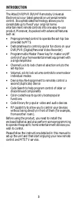 Preview for 3 page of Universal Electronics MTS 2150 User Manual