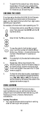 Preview for 12 page of Universal Electronics MTS 2150 User Manual