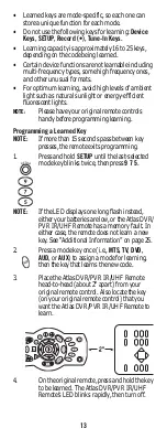 Preview for 13 page of Universal Electronics MTS 2150 User Manual