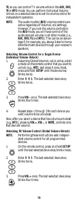 Preview for 16 page of Universal Electronics MTS 2150 User Manual