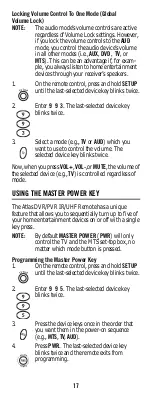 Preview for 17 page of Universal Electronics MTS 2150 User Manual