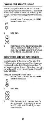 Preview for 20 page of Universal Electronics MTS 2150 User Manual