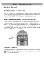 Preview for 5 page of Universal Remote Control R7 - SPECS SHEET Owner'S Manual