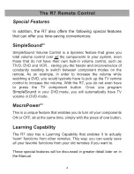 Preview for 6 page of Universal Remote Control R7 - SPECS SHEET Owner'S Manual