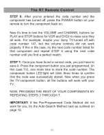 Preview for 13 page of Universal Remote Control R7 - SPECS SHEET Owner'S Manual