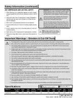 Preview for 3 page of Universal Tool UT8725-20 General Safety Information & Replacement Parts