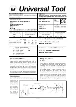 Universal Tool UT8853 Operator Instructions preview