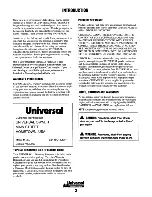 Preview for 9 page of Universal M-25XPB(C) Operator'S Manual