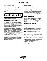 Preview for 10 page of Universal M-25XPB(C) Operator'S Manual