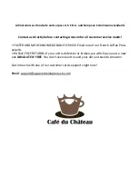 Preview for 5 page of Upper Echelon Products Cafe du Chateau Manual