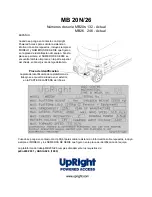 Preview for 81 page of Upright MB20N Operator'S Manual