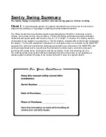 Preview for 3 page of Upswung Sentry Swing Installation And Maintenance Manual