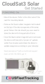 Preview for 2 page of USFleetTRacking CloudSat3 Solar Get Started