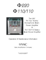 VAC Phi 110/110 Operation & Maintenance Information preview