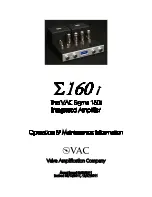 Preview for 1 page of VAC Sigma 160i Operation & Maintenance Information