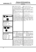 Preview for 12 page of Vahle Apos KBH 4/200 HS Installation And Operation Instruction Manual