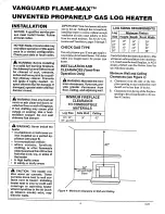 Preview for 6 page of Vanguard Flame-Max Birch Log Design Operating And Installation Manual