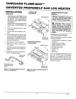 Preview for 10 page of Vanguard Flame-Max Birch Log Design Operating And Installation Manual