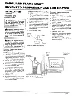 Preview for 12 page of Vanguard Flame-Max Birch Log Design Operating And Installation Manual