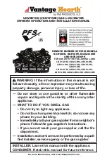 Preview for 1 page of Vantage Hearth BGE18NE Owner'S Operation And Installation Manual