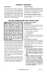 Preview for 6 page of Vantage Hearth BGE18NE Owner'S Operation And Installation Manual