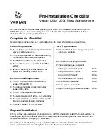 Preview for 1 page of Varian 1200 GC/MS Pre-Installation Instructions