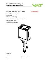 Preview for 1 page of VAT 590 Series Installation, Operating,  & Maintenance Instructions