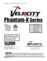 Preview for 1 page of Velocity Phantom-X Series Installation, Operating And Service Instructions