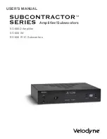 Velodyne SUBCONTRACTOR SC-600 Amplifier User Manual preview