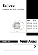 Preview for 1 page of Vent-Axia Eclipse 100X Installation And Wiring Instructions