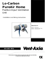 Preview for 1 page of Vent-Axia Lo-Carbon PureAir Home FD Installation And Wiring Instructions