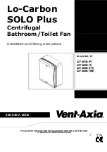 Preview for 1 page of Vent-Axia Lo-Carbon Solo Plus HT Installation And Wiring Instructions