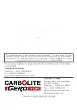 Preview for 74 page of VERDER CARBOLITE GERO 2132 Installation, Operation And Maintenance Instructions