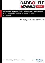 VERDER CARBOLITE GERO HTCR 5/28 Installation, Operation And Maintenance Instructions preview