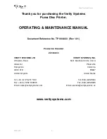 Preview for 2 page of Verity Systems Puma Operating & Maintenance Manual