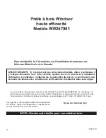 Preview for 12 page of Vermont Castings Windsor WR247001 Owner'S Manual