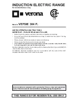 Verona VEFSEE 304 P SERIES User Operating Instructions Manual preview