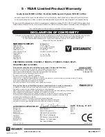 Preview for 17 page of Versamatic VMB20F Service & Operating Manual