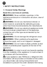 Preview for 4 page of Vestfrost VR-BS16501M0 Operation Manual