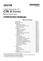 Vexta CFK II Series Operating Manual preview