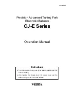 Vibra CJ-E series Operation Manual preview