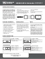 Preview for 1 page of Videobaluns HD1011 Installation Manual