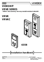 Videx VRVKC Series Installation Handbook preview