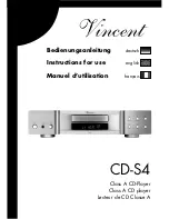 VINCENT CD-S4 Instructions For Use Manual preview