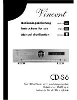 VINCENT CD-S6 Instructions For Use Manual preview