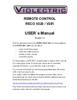 Violectric RECO V220 User Manual preview