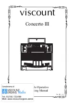 Preview for 1 page of Viscount Concerto III Operating Manual