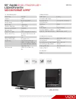 Preview for 2 page of Vizio M550SL Specifications