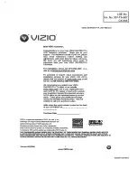 Preview for 1 page of Vizio SV470XVT1A - 47" LCD TV User Manual